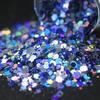 Material para Mascotas Ecológico al por Mayor Poligonal Mixto Polvo de Brillo Colorido Hecho a Mano DIY Arte de Uñas Lentejuela Polvo de Brillo Láser