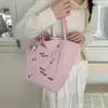 Bolso tote de rayas para mujer, versión coreana, estilo ins, casual y versátil, doble cara, gran capacidad, adecuado para estudiantes y para ir al trabajo, bolso de hombro casual