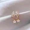 Novos Brincos Estrela de Zircônia Pérola Estilo Francês para Mulheres, Brincos de Luxo Leve de Nicho de Alta Qualidade, Acessórios de Orelha Exquisitos e Versáteis