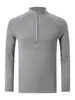 Sudadera Deportiva para Hombre con Media Cremallera y Cuello Alto, Prenda Superior para Exteriores, Ciclismo, Fitness, Running, Secado Rápido, Absorbente de Sudor, Primavera y Otoño, Manga Larga Ty22