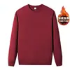 Sudadera cálida de otoño e invierno con forro polar grueso de comercio exterior, camiseta de cuello redondo sin capucha, top de forro polar, camiseta básica, ropa de manga larga para hombre