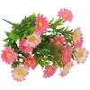 Flor Falsa Ramo Artificial Flor Individual de Plástico Margarita Rosa Seda Flor Seca Arreglo Floral para Cama de Flores Valla Ramo Pequeño Decoración Pastoral