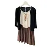 Conjunto Leve de Ballet para o Verão: Cardigã de Seda Lyocell/Saia Evasê de Linho com Ácido Acético/Top de Alça
