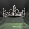 Coroa de Cabeça Circular Completa para Noiva Europeia e Americana Beleza Barroca Princesa de Concurso Cavaleiro Coroa Acessório Universal Luxuoso Formato Redondo