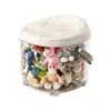Muñeco de Peluche Transparente Taburete de Almacenamiento para Sala de Estar Taburete para Cambiar Zapatos de Niños Caja Organizadora de Muñecas Taburete de Almacenamiento para Exteriores