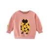 Sudadera de Otoño e Invierno para Niñas Cuello Redondo Estampado de Dibujos Animados Puntos Lunares Pajarito Sudadera de Manga Larga para Niños Casual En Stock Ropa para Niños