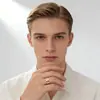 Anillos Populares Europeos y Americanos de Acero de Titanio para Hombre Transfronterizos, Anillos de Pareja de Acero Inoxidable Electrochapados al Vacío, Accesorios para Manos y Joyería