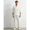 Traje de Linho de Algodão Estilo Chinês para Homens para Comércio Exterior de 2026, Conjunto de Duas Peças com Camiseta de Manga Curta Solta com Decote V e Calças Longas no Estilo Antigo Hanfu de Verão