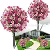 Bestseller transfronterizo: Flores artificiales de eucalipto morado para plantar en el suelo, flores falsas para decoración de bodas, estacas para el suelo, flores artificiales para exteriores