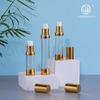 Conjunto de frascos de vácuo de ombro convexo, frasco de essência de loção oca galvanizada a ouro, 15ml, 20ml e 30ml, amostra de frasco de vácuo