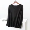Novos estilos outono e inverno: blusas de manga longa com gola redonda, plus size, para mulheres, com cores lisas, corte justo e espessura adicional para aquecimento.