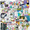 50 pegatinas de elementos para experimentos científicos, pegatinas de dibujos animados de científicos de física, química, biología y astronomía, materiales didácticos para estudiantes, pegatinas decorativas