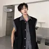 Direto da Fábrica Xadrez Americano Falso Duas Peças Colete Masculino e Feminino Verão Sem Mangas Camisa Xadrez Estilo Coreano Cardigan Colete