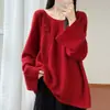 Otoño/Invierno 2026 Nuevo Suéter de Punto Trenzado Asimétrico 100% Lana Merizada Hecho a Mano a Crochet Manga Larga Holgado Estilo Perezoso
