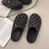 Zapatos Casuales Retro de Lunares con Suela Gruesa, Medio Abiertos para Mujer 2026 Nuevo Otoño Versátiles Estilo Francés Plataforma Exterior Zapatillas de Punta Cerrada