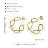 Pendientes de acero inoxidable huecos, redondos y sencillos de moda, con diseño de tendencia y personalidad, chapados en oro de 18 quilates y titanio, venta al por mayor