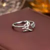 Anillo de Plata de Ley 925 100 Apellidos Familiares Apellido Familiar Anillo para Mujer Nuevo Amor Diseño de Nicho Sentido Anillo de Dedo Abierto Todo-partido Regalo