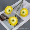 Flores de Seda Falsas de Amapola Simulada de Tres Cabezas Decoración del Hogar Boda Hotel Decoración Arreglo Floral Venta al por Mayor Transfronteriza