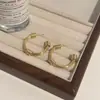 Pendientes de Línea Múltiples con Forma de C Geométricos de Plata S925 Estilo Ins Versión Coreana Diseño de Nicho Pendientes Simples de Moda Apertura