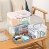 Caja de medicina de fábrica directa color transparente engrosada resistente a los arañazos portátil conveniente caja de caja con broche de presión caja de almacenamiento