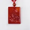 Suministro en Vivo de Colgantes Cuadrados de Ágata Roja Zodiacales Naturales: Rata, Buey, Tigre, Conejo, Dragón, Serpiente, Caballo, Oveja, Mono, Gallo, Perro, Cerdo