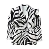 Moda Europeia e Americana Transfronteiriça Popular no Aliexpress Feminino Estampa de Zebra Versátil Blazer