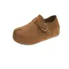 Mules versátiles sin cordones para mujer, lindos y originales, 2026 suela gruesa casual que aumenta la altura, nuevo estilo retro de otoño con punta dividida
