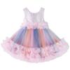 Saia de Princesa para Meninas Vestido Arco-Íris Celebrante Cibernético Saia Explosiva com Babados Vestido de Aniversário de Um Ano Saia com Véu Conjunto de Outono Moda