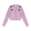 Benefícios Exclusivos para Fãs, Não Retornável, Não Trocável, Roupa Rosa de Outono, Decote V Grande, Pequeno Casaco Suéter, Cardigã, Roupa Exterior de Tricô Feminina
