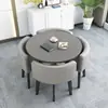 Mesa de Comedor Plegable para Uso Doméstico, Adecuada para Apartamentos Pequeños, Mesa de Comedor para Uso Comercial, Juego de Mesa y Sillas para Reuniones en Tiendas, Mesa Redonda de Recepción