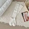 Calcetines de Invierno Otoño para Mujer de Cachemir Tejido para Pantorrilla Micro-presión Estilo Japonés JK Lolita Calcetines Altos Accesorio para Botas