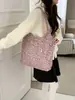 Bolsa de ombro reversível com estampa de leopardo estilo coreano, color block, versátil para outono e inverno, bolsa tote de grande capacidade para o dia a dia e escola
