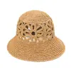 Sombrero de Pescador Tejido a Crochet Hueco Hecho a Mano Estilo Japonés, Delgado Transpirable Versión Coreana para Primavera y Verano, Sombrero de Cubo Adelgazante para Mujer