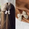2024 Grampo de Cabelo de Liga com Strass Franja Lateral Presilha de Mola Estilo Coreano Clipe Superior Feminino Acessório de Cabelo Laço Fresco e Doce