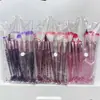Novo pincel de maquiagem portátil pincel para batom ferramentas de beleza descartáveis Haste de Cristal pincel labial pincel para batom florido pincel de maquiagem