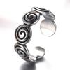 Douyin Kuaishou Taobao Moda Simple para Mujer Chapado en Plata Vintage Imitación Plata Tailandesa Patrón Espiral Plata Lisa Anillo Abierto Anillo