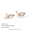 Brincos de pino de flor de zircônia mini em promoção transfronteiriça europeia e americana, aço inoxidável banhado a ouro 18K, joias de luxo leves e modernas