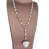 Collar con Borla de Corazón Tallado Vintage para Mujer Diseño de Nicho Transfronterizo Europeo y Americano Moda Versátil Cadena para Clavícula de Gama Alta