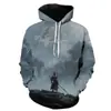 Roupa Masculina Outono e Inverno Jogo Mito Negro: Wukong Series Peripheral 3D Digital Printing Masculino com capuz