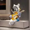 Astronauta con Guitarra en Postura Sentada Adorno Grande para Sala de Estar Mueble de TV, Decoración de Astronauta de Alta Gama, Regalo de Inauguración