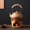 Tetera de Gres con Forma de Calabaza y Asa, Base Calentador de Velas de una Sola Pieza para Estufa de Té para Uso Doméstico, Estufa Pequeña para Preparar Té