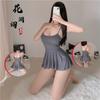 Lingerie Sexy Desejo Puro Seda Gelo Suspensório Camisola Sexy Transparente Fofa Tentação Sem Costas Uniforme Não Precisa Tirar Conjunto de Pijama