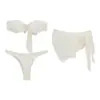 Biquíni Três Peças Estilo Coreano Transfronteiriço que Cobre a Barriga e Emagrece, Biquíni Branco Estilo Ins para Férias na Praia