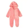 Ropa de una pieza con capucha, forro polar, engrosada, para envolver los pies, de color liso, linda, para primavera, otoño e invierno, para niños y niñas, estilo europeo y americano, Ropa para niños