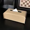Ins Estilo Lujo Accesible Clásico Cuero Caja de Pañuelos Hogar Sala de Estar Mesa de Café Escritorio de Gama Alta Decoración Caja de Pañuelos Hotel