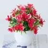 Decoração de vaso de flor artificial artificial 17 malhas phalaenopsis plástico bonsai pinho artificial planta de interior decoração