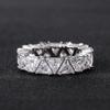 Anillo de circonita triangular con diamantes y temperamento de moda transfronteriza europea y americana de Elle Mosha, joyería de diseño de lujo ligero para mujer