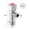 Válvula angular acero inoxidable 304 para pared alargada doméstica engrosada una entrada dos salidas boca larga doble interruptor T
