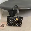 Bolso tote de lino con lunares, nuevo, de gama alta, nicho, versátil para ir al trabajo, gran capacidad, bolso de hombro y se puede llevar bajo el brazo