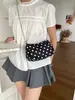 Bolso de Mujer Estilo Coreano Color Caramelo, Gran Capacidad, Casual y Versátil, Bolso de Hombro para Estudiante, Bolso Cruzado, Bolso Fresco de Lunares para Debajo del Brazo